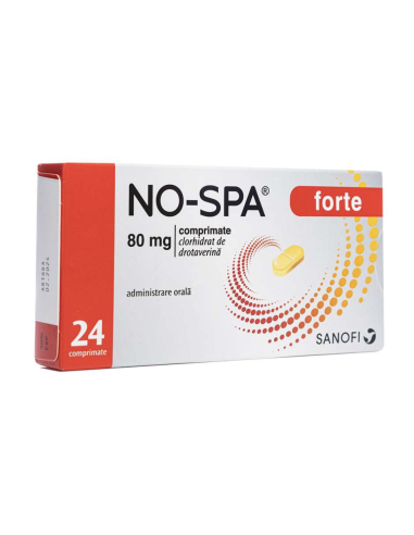 No-Spa Forte 80mg, 24 comprimate, Sanofi - ANTISPASTICE - SANOFI ROMANIA SRL