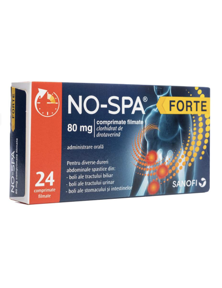 No-Spa Forte, 80mg, 24 comprimate filmate, Sanofi