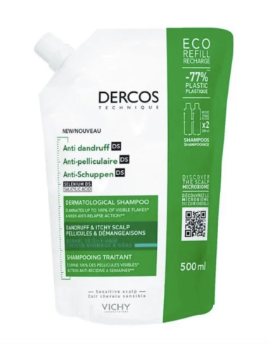 Sampon Antimatreata pentru par normal gras Dercos Format Eco, 500 ml, Vichy - ANTIMATREATA - VICHY