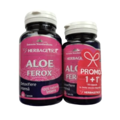 Herbagetica Aloe Ferox, 60 capsule + 30 capsuleCadou