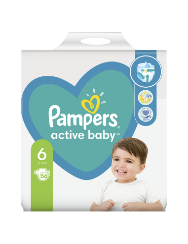 Scutece Pampers Active Baby, NR 6, 13-18 kg, 56 bucati - SCUTECE - PAMPERS