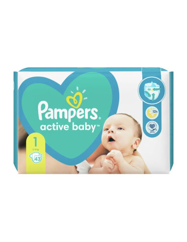 Scutece Pampers Active Baby, NR 1, 2-5 kg, 43 bucati -  - PAMPERS