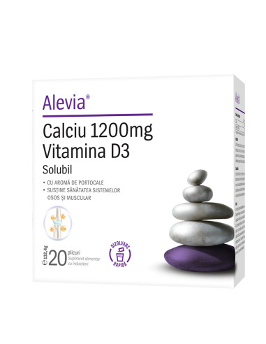 Calciu 1200 mg +Vitamina d 3 plicuri, Alevia - STRES-SI-SOMN - ALEVIA