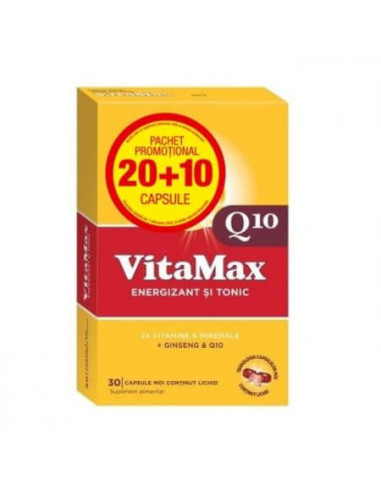 Vitamax Q10, 20+10 capsule Promo, Perrigo - AFECTIUNI-CARDIOVASCULARE - OMEGA PHARMA 