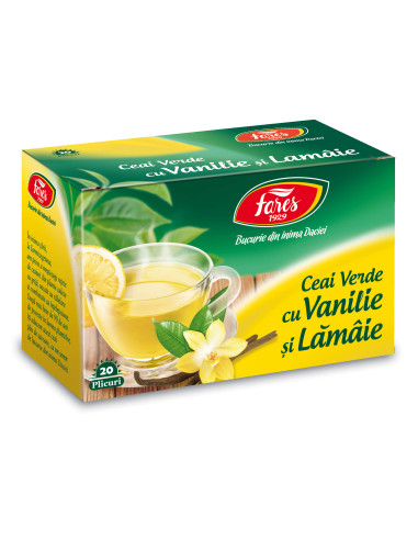 Ceai Verde cu Lamaie si Vanilie, 20 plicuri, Fares - UZ-GENERAL - FARES