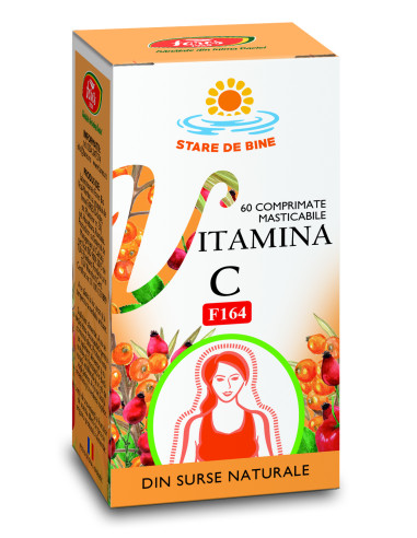 Vitamina C naturala, F164, 60 comprimate masticabile, Fares - IMUNITATE - FARES