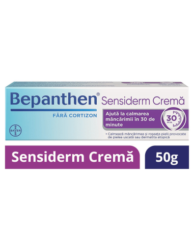 Bepanthen Sensiderm Crema 50gr, calmeaza mancarimea si roseata pielii provocate de iritatii, Bayer - TRATAMENTE - BAYER