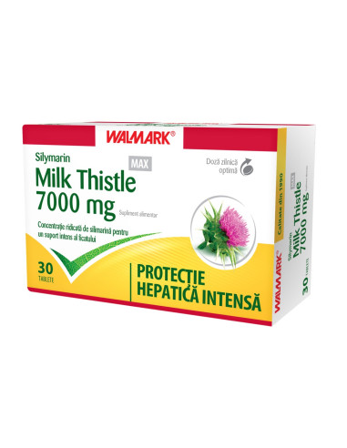Silymarin Milk Thistle MAX 7000mg, 30 comprimate filmate, Walmark -  - WALMARK