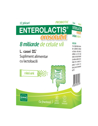 Enterolactis orosolubil, 12 plicuri, Sofar -  - SOFAR FARMACEUTICI SRL