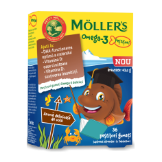 Moller's Pestisori gumati cu Omega-3 si aroma de cola, 36 jeleuri