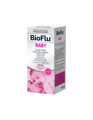 Bioflu Baby 120 mg/5 ml, 100ml, Biofarm - DURERE-SI-FEBRA - BIOFARM