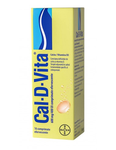 CAL-D-VITA 600 mg/400UI, 10 comprimate efervescente, Bayer - UZ-GENERAL - BAYER