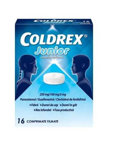 Coldrex Junior, 16 comprimate, Gsk - RACEALA-GRIPA - GSK SRL OMEGA PHARMA