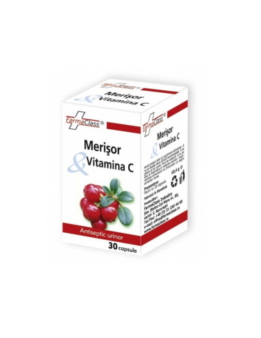 Merisor + Vitamina C, 30 capsule, Farmaclass - INFECTII-URINARE - FARMACLASS