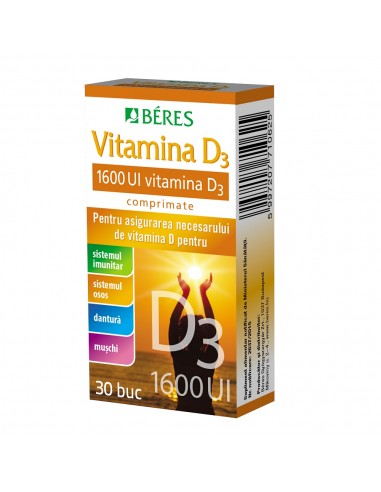 Vitamina D3 1600UI, 30 comprimate, Beres - UZ-GENERAL - BERES PHARMACEUTICALS