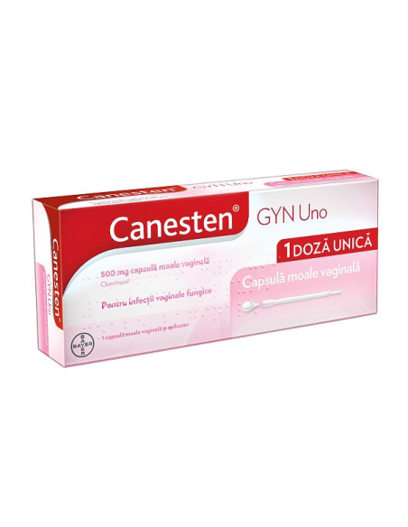 Canesten GYN Uno 500 mg capsula moale vaginala, Clotrimazol, Bayer