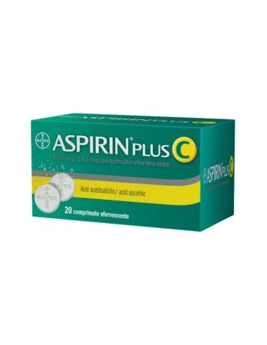 Aspirin Plus C, 400mg/240mg, 20 comprimate efervescente, Bayer -  - BAYER