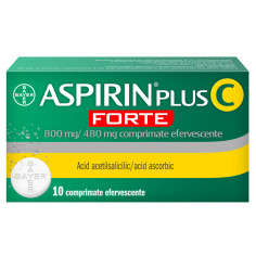 Aspirin Plus C Forte 800 mg/480 mg, 10 comprimate efervescente, Bayer - RACEALA-GRIPA - BAYER