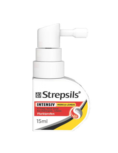 Strepsils Intensiv spray bucofaringian Miere si Lamaie, 8,75mg, 15ml, Reckitt - DURERE-DE-GAT - RECKITT BENCKISER HEALTHCARE