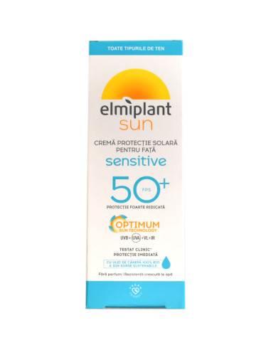 Crema Fata Sensitive SPF50, 50ml, Elmiplant Sun - PROTECTIE-SOLARA-ADULTI - ELMIPLANT
