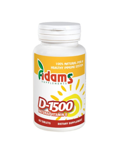 Vitamina D-1500, 60 comprimate, Adams - UZ-GENERAL - ADAMS VISION