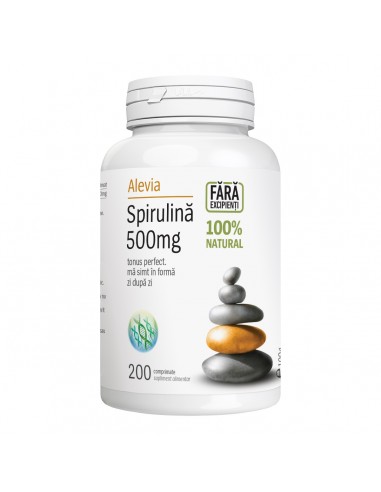Spirulina 500 mg, 200 comprimate, Alevia - TONICE-GENERALE - ALEVIA