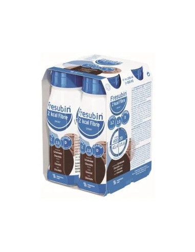 Fresubin 2 Kcal Fibre Drink Easybottle Ciocolata, 4 flacoane, 200ml - DIETA-SI-NUTRITIE - FARA