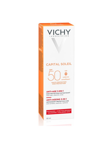 Crema antioxidanta anti-rid 3 in 1 cu SPF 50 Capital Soleil, 50 ml, Vichy - PROTECTIE-SOLARA-ADULTI - VICHY