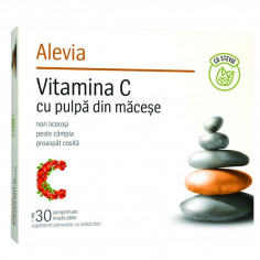 Vitamina C cu pulpa din Macese cu stevie, 30 comprimate, Alevia