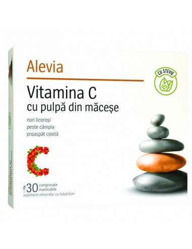 Vitamina C cu pulpa din Macese cu stevie, 30 comprimate, Alevia - UZ-GENERAL - ALEVIA