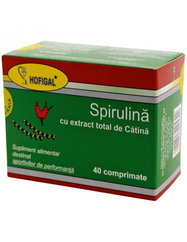 Spirulina cu extract total de catina, 40 comprimate, Hofigal - TONICE-GENERALE - HOFIGAL