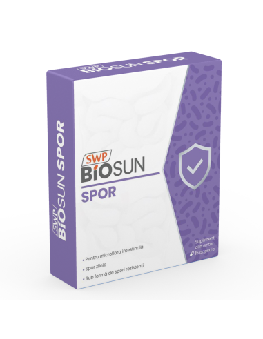 Biosun Spor, 15 capsule Sun Wave Pharma - PROBIOTICE-SI-PREBIOTICE - SUN WAVE PHARMA