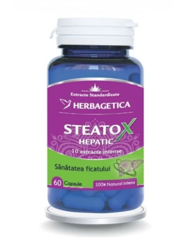 Steatox Hepatic, 60 capsule, Herbagetica - HEPATOPROTECTOARE - HERBAGETICA