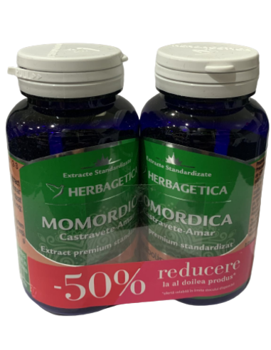 Momordica Extract Castravete-Amar, 60 capsule +60 capsule, Herbagetica - DIABET - HERBAGETICA