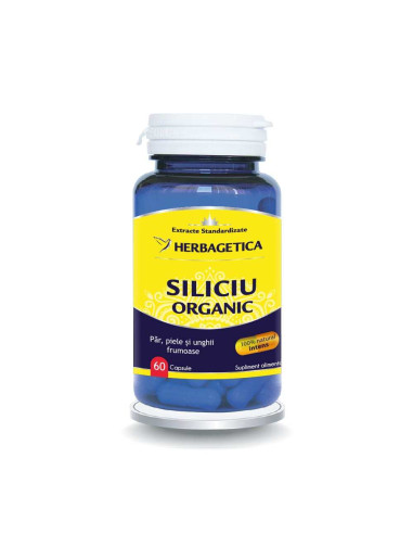 Siliciu Organic 60 capsule, Herbagetica - VITAMINE-PAR-PIELE-UNGHII - HERBAGETICA