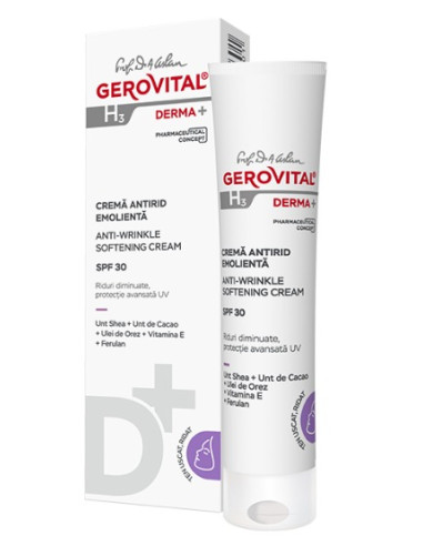 Crema antirid emolienta Gerovital H3 Derma+, SPF 30, 30ml - ANTIRID - GEROVITAL