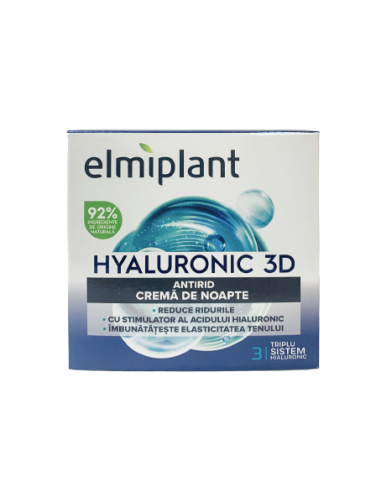 Crema Antirid Noapte Hyaluronic 3D, 50ml, Elmiplant - ANTIRID - ELMIPLANT