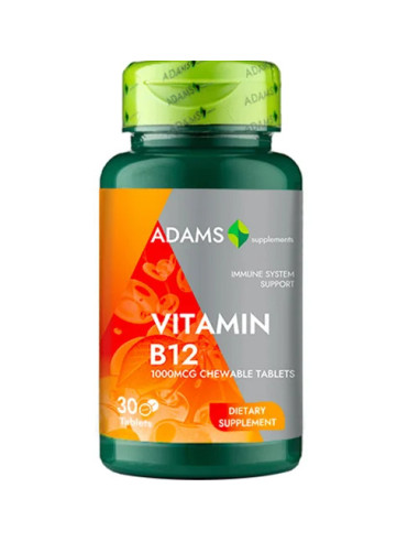 Vitamina B12 1000mcg, 30 tablete, Adams -  - ADAMS VISION