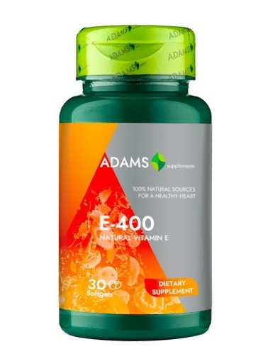 Vitamina E-400 naturala, 30 capsule, Adams -  - ADAMS VISION