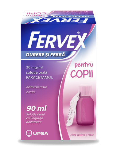 Fervex Durere si Febra pentru Copii, solutie orala, 30mg/ml, 90ml -  - BRISTOL-MYERS SQUIBB