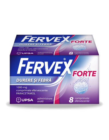 Fervex Durere si Febra Forte 1000mg, 8 comprimate efervescente -  - BRISTOL-MYERS SQUIBB