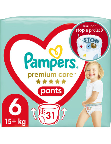 Scutece Pampers chilotei Premium Care, NR 6, 15+ kg, 31 bucati - SCUTECE - PAMPERS