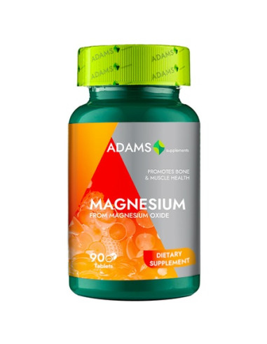 Magneziu 375mg, 90 comprimate, Adams -  - ADAMS VISION