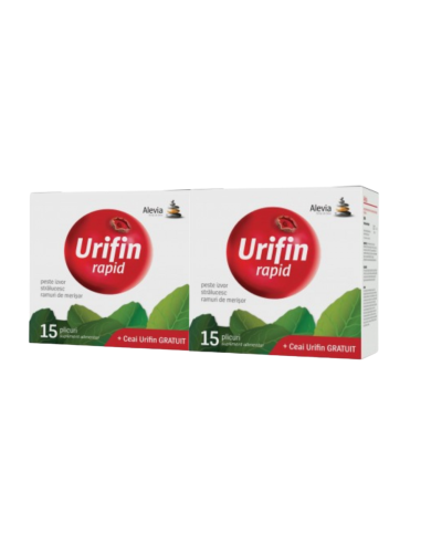 Urifin Rapid + Ceai Urifin, 15+15 plicuri, Alevia (1 + 1) - INFECTII-URINARE - ALEVIA