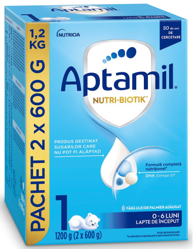 Aptamil 1 nutri-biotik, 0-6 luni, 1200g, Nutricia -  - APTAMIL