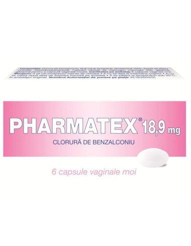 Pharmatex 18.9mg, 6 capsule vaginale, Innotech - HTTPS://WWW.FARMACIILEDAV.RO/MEDICATIE-PE-AFECTIUNI/AFECTIUNI-GENITALE - INNOTECH