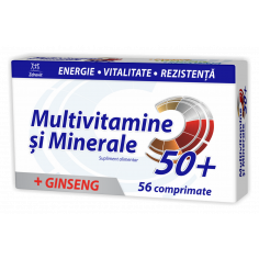 Multivitamine si Minerale cu Ginseng 50+, 56 comprimate, Zdrovit