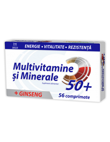 Multivitamine si Minerale cu Ginseng 50+, 56 comprimate, Zdrovit - UZ-GENERAL - ZDROVIT