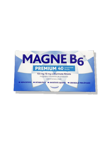Magne B6 Premium, 100 mg/10 mg, 40 comprimate filmate, Sanofi - STRES-SI-SOMN - SANOFI