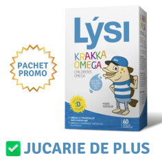 Lysi Omega  3 + vitamina D masticabil pentru copii, 60 capsule